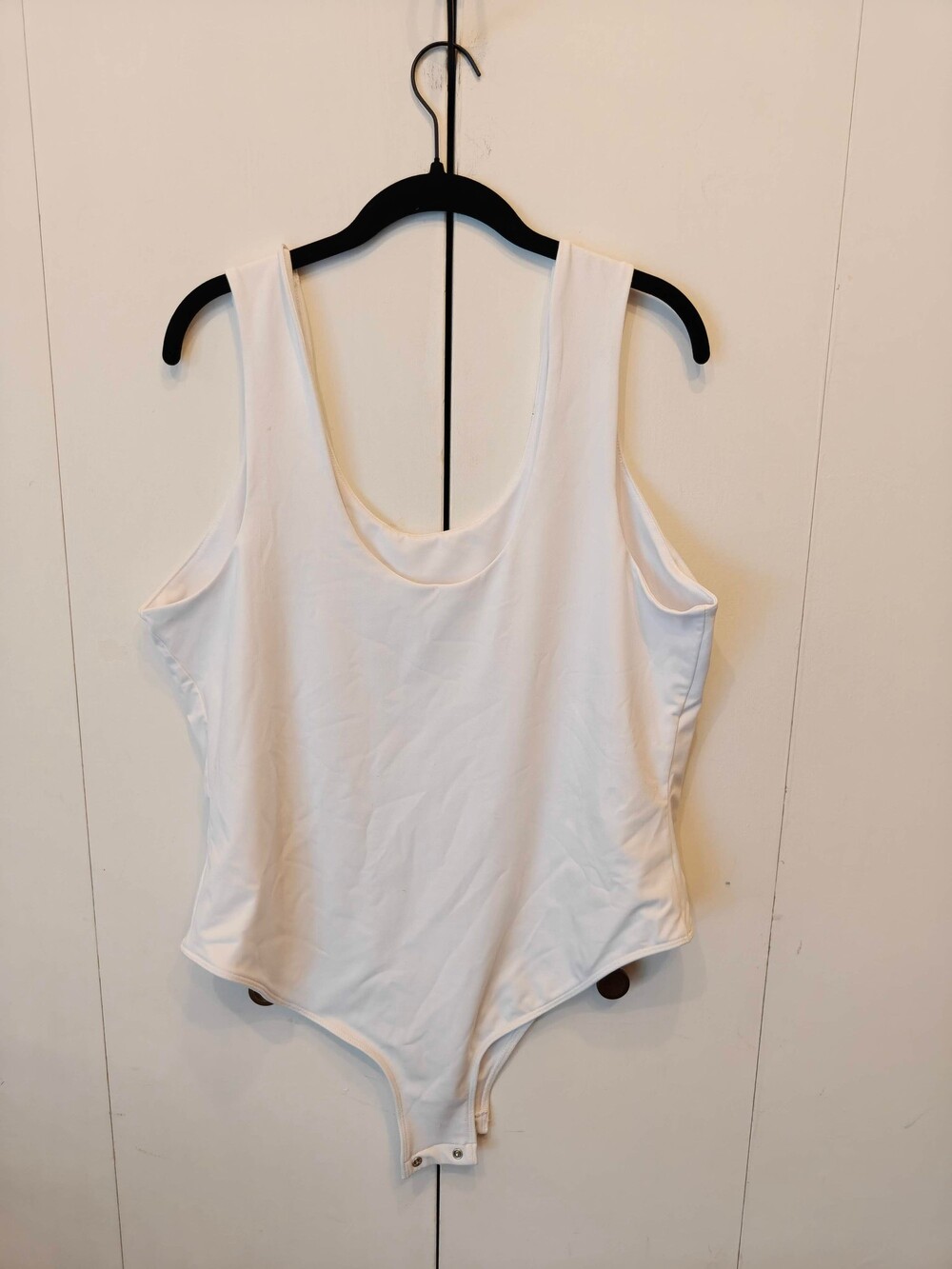 Time and Tru White Sleeveless Bodysuit XXL Snap Closure
